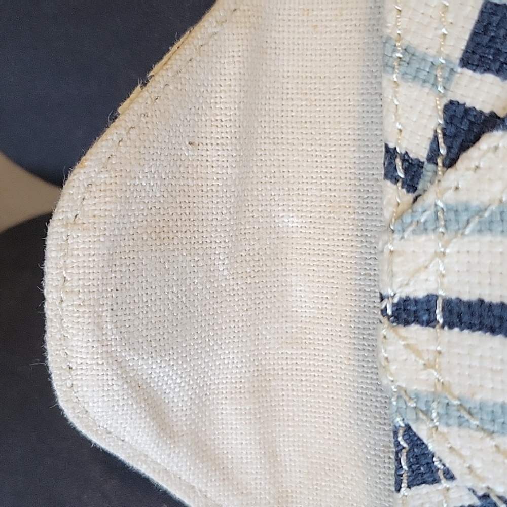 Spartina 449 Blue Aqua Off-White Striped Linen Eyeglass Case - Picture 9 of 9